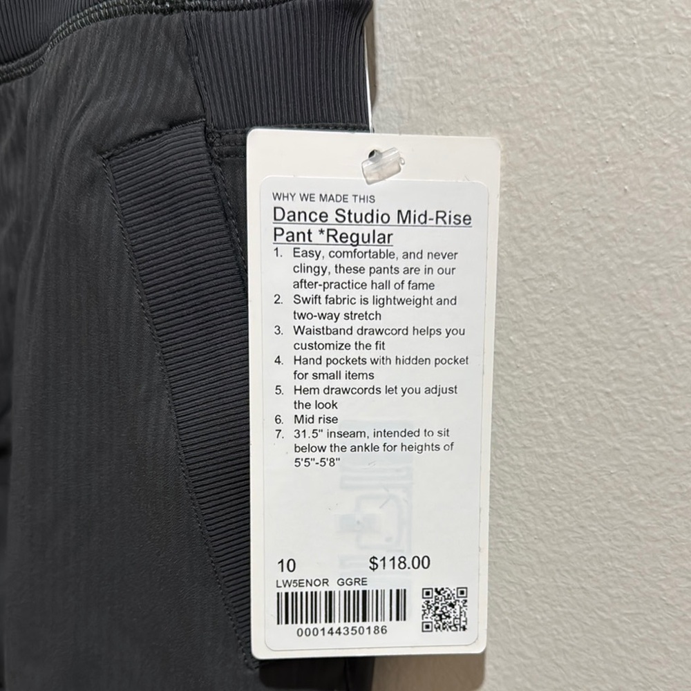 Lululemon Dance Studio Mid-Rise Pant in Graphite Grey NWT - Picture 2 of 3
